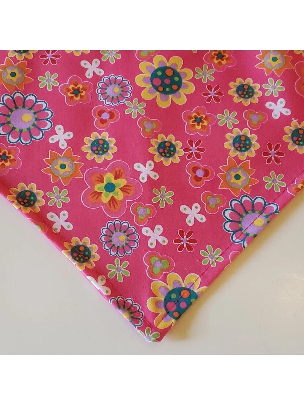 Owl Table Runner Floral Felt Applique Embroidery Ribbon Spring Summer Pink